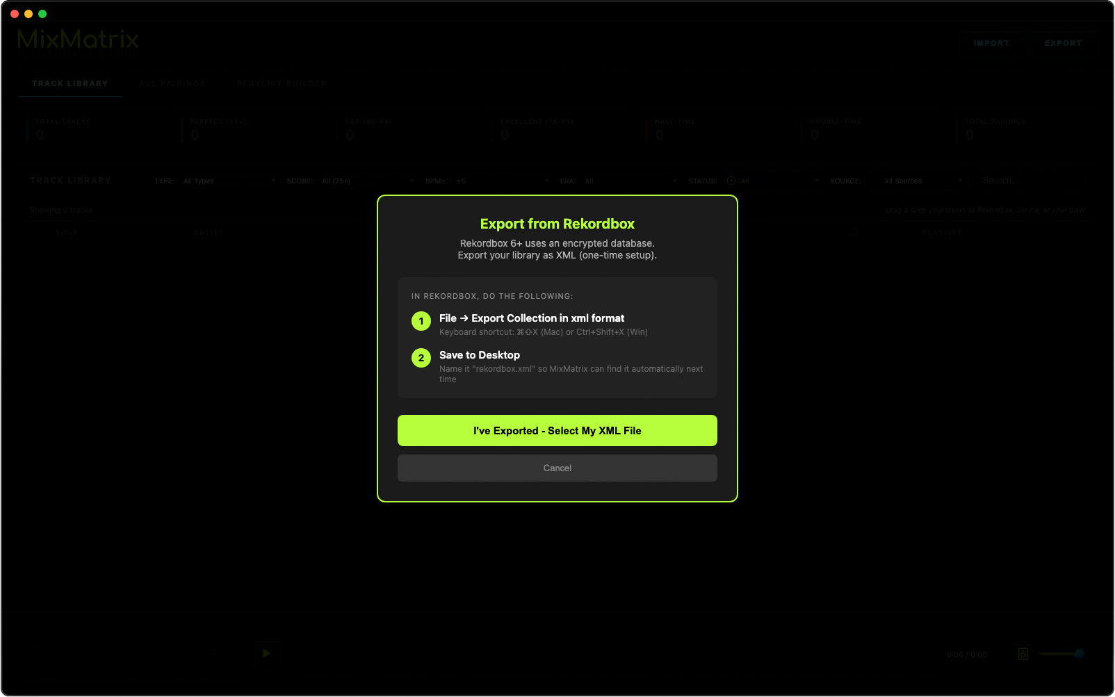 Export to Rekordbox